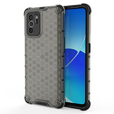 Carcasa Bumper Funda Silicona Transparente 360 Grados AM1 para Oppo Reno6 Z 5G Negro