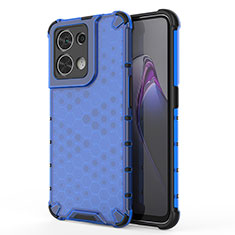 Carcasa Bumper Funda Silicona Transparente 360 Grados AM1 para Oppo Reno8 5G Azul