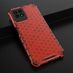 Carcasa Bumper Funda Silicona Transparente 360 Grados AM1 para Realme 8i Rojo