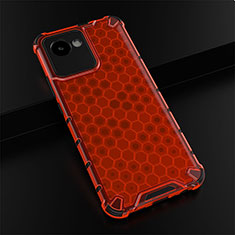 Carcasa Bumper Funda Silicona Transparente 360 Grados AM1 para Realme C30 Rojo