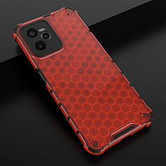 Carcasa Bumper Funda Silicona Transparente 360 Grados AM1 para Realme Narzo 50A Prime Rojo