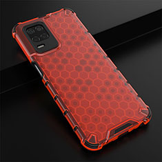 Carcasa Bumper Funda Silicona Transparente 360 Grados AM1 para Realme Q3 5G Rojo