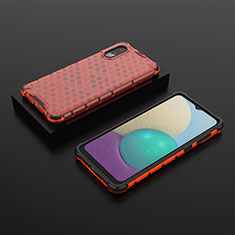 Carcasa Bumper Funda Silicona Transparente 360 Grados AM1 para Samsung Galaxy A02 Rojo