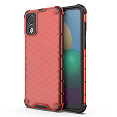 Carcasa Bumper Funda Silicona Transparente 360 Grados AM1 para Samsung Galaxy A03 Core Rojo