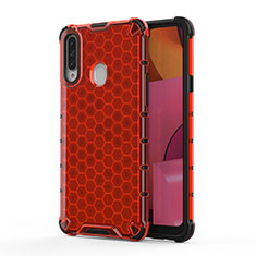 Carcasa Bumper Funda Silicona Transparente 360 Grados AM1 para Samsung Galaxy A20s Rojo