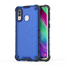 Carcasa Bumper Funda Silicona Transparente 360 Grados AM1 para Samsung Galaxy A40 Azul