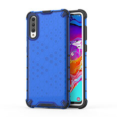 Carcasa Bumper Funda Silicona Transparente 360 Grados AM1 para Samsung Galaxy A70S Azul