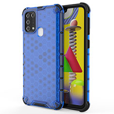 Carcasa Bumper Funda Silicona Transparente 360 Grados AM1 para Samsung Galaxy M31 Prime Edition Azul