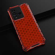 Carcasa Bumper Funda Silicona Transparente 360 Grados AM1 para Vivo iQOO 10 5G Rojo