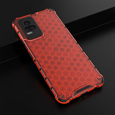 Carcasa Bumper Funda Silicona Transparente 360 Grados AM1 para Vivo V21e 4G Rojo