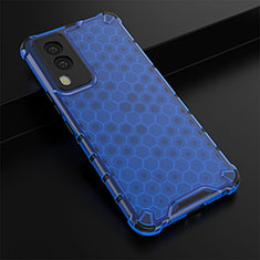 Carcasa Bumper Funda Silicona Transparente 360 Grados AM1 para Vivo V21e 5G Azul