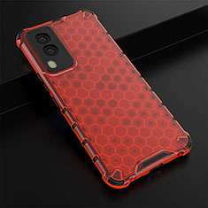 Carcasa Bumper Funda Silicona Transparente 360 Grados AM1 para Vivo V21e 5G Rojo