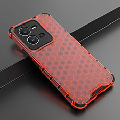 Carcasa Bumper Funda Silicona Transparente 360 Grados AM1 para Vivo V25 5G Rojo