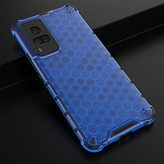 Carcasa Bumper Funda Silicona Transparente 360 Grados AM1 para Vivo X60 Pro 5G Azul