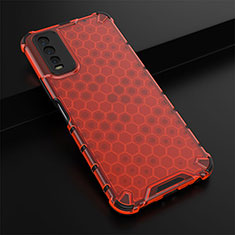 Carcasa Bumper Funda Silicona Transparente 360 Grados AM1 para Vivo Y12A Rojo