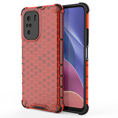 Carcasa Bumper Funda Silicona Transparente 360 Grados AM1 para Xiaomi Mi 11i 5G Rojo