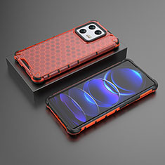 Carcasa Bumper Funda Silicona Transparente 360 Grados AM1 para Xiaomi Mi 13 Pro 5G Rojo