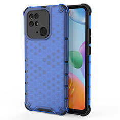 Carcasa Bumper Funda Silicona Transparente 360 Grados AM1 para Xiaomi Redmi 10C 4G Azul