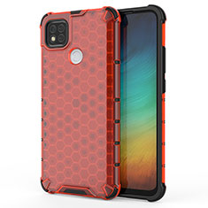 Carcasa Bumper Funda Silicona Transparente 360 Grados AM1 para Xiaomi Redmi 9C NFC Rojo