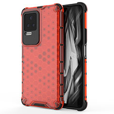 Carcasa Bumper Funda Silicona Transparente 360 Grados AM1 para Xiaomi Redmi K50 5G Rojo