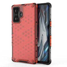 Carcasa Bumper Funda Silicona Transparente 360 Grados AM1 para Xiaomi Redmi K50 Gaming AMG F1 5G Rojo