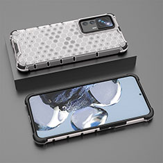 Carcasa Bumper Funda Silicona Transparente 360 Grados AM1 para Xiaomi Redmi K50 Ultra 5G Blanco