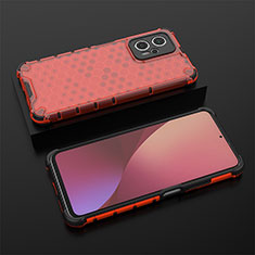 Carcasa Bumper Funda Silicona Transparente 360 Grados AM1 para Xiaomi Redmi K50i 5G Rojo