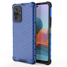 Carcasa Bumper Funda Silicona Transparente 360 Grados AM1 para Xiaomi Redmi Note 10 Pro Max Azul