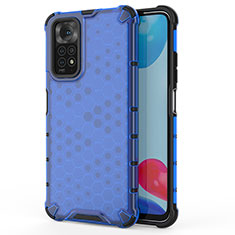 Carcasa Bumper Funda Silicona Transparente 360 Grados AM1 para Xiaomi Redmi Note 11 4G (2022) Azul