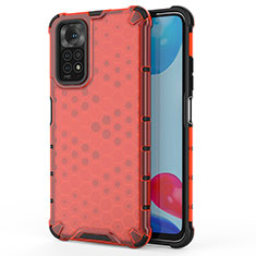 Carcasa Bumper Funda Silicona Transparente 360 Grados AM1 para Xiaomi Redmi Note 11 4G (2022) Rojo