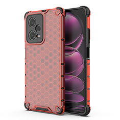 Carcasa Bumper Funda Silicona Transparente 360 Grados AM1 para Xiaomi Redmi Note 12 Pro 5G Rojo