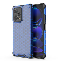 Carcasa Bumper Funda Silicona Transparente 360 Grados AM1 para Xiaomi Redmi Note 12 Pro+ Plus 5G Azul