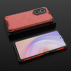 Carcasa Bumper Funda Silicona Transparente 360 Grados AM2 para Huawei Honor 50 SE 5G Rojo