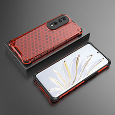 Carcasa Bumper Funda Silicona Transparente 360 Grados AM2 para Huawei Honor 80 Pro 5G Rojo