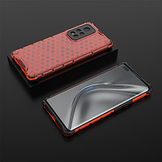 Carcasa Bumper Funda Silicona Transparente 360 Grados AM2 para Huawei Honor V40 5G Rojo