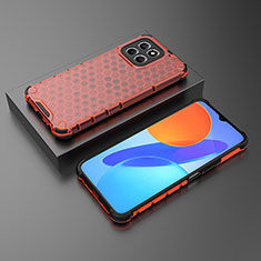 Carcasa Bumper Funda Silicona Transparente 360 Grados AM2 para Huawei Honor X6 5G Rojo