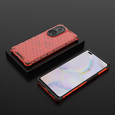 Carcasa Bumper Funda Silicona Transparente 360 Grados AM2 para Huawei Nova 9 Pro Rojo