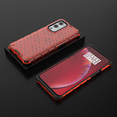 Carcasa Bumper Funda Silicona Transparente 360 Grados AM2 para OnePlus 9 Pro 5G Rojo