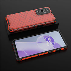 Carcasa Bumper Funda Silicona Transparente 360 Grados AM2 para OnePlus 9RT 5G Rojo