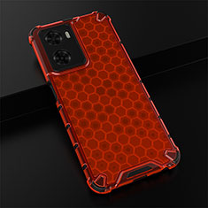 Carcasa Bumper Funda Silicona Transparente 360 Grados AM2 para Oppo A57s Rojo