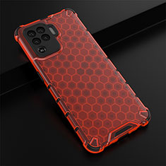 Carcasa Bumper Funda Silicona Transparente 360 Grados AM2 para Oppo A94 4G Rojo