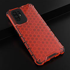 Carcasa Bumper Funda Silicona Transparente 360 Grados AM2 para Oppo A95 5G Rojo