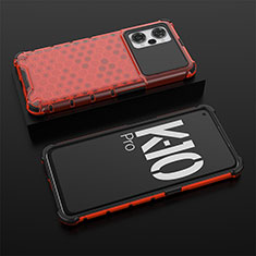 Carcasa Bumper Funda Silicona Transparente 360 Grados AM2 para Oppo K10 Pro 5G Rojo