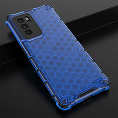 Carcasa Bumper Funda Silicona Transparente 360 Grados AM2 para Oppo Reno6 Pro 5G India Azul