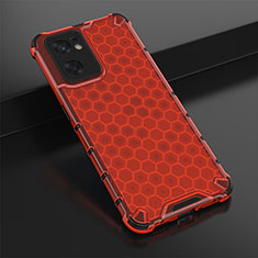 Carcasa Bumper Funda Silicona Transparente 360 Grados AM2 para Oppo Reno7 SE 5G Rojo