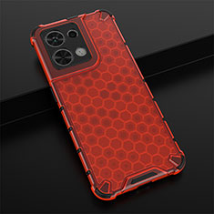 Carcasa Bumper Funda Silicona Transparente 360 Grados AM2 para Oppo Reno8 5G Rojo