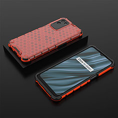 Carcasa Bumper Funda Silicona Transparente 360 Grados AM2 para Realme V11 5G Rojo