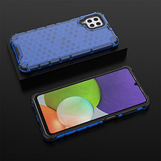 Carcasa Bumper Funda Silicona Transparente 360 Grados AM2 para Samsung Galaxy A22 4G Azul
