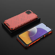 Carcasa Bumper Funda Silicona Transparente 360 Grados AM2 para Samsung Galaxy A22 5G Rojo