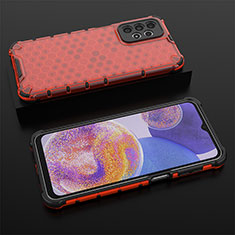 Carcasa Bumper Funda Silicona Transparente 360 Grados AM2 para Samsung Galaxy A23 4G Rojo